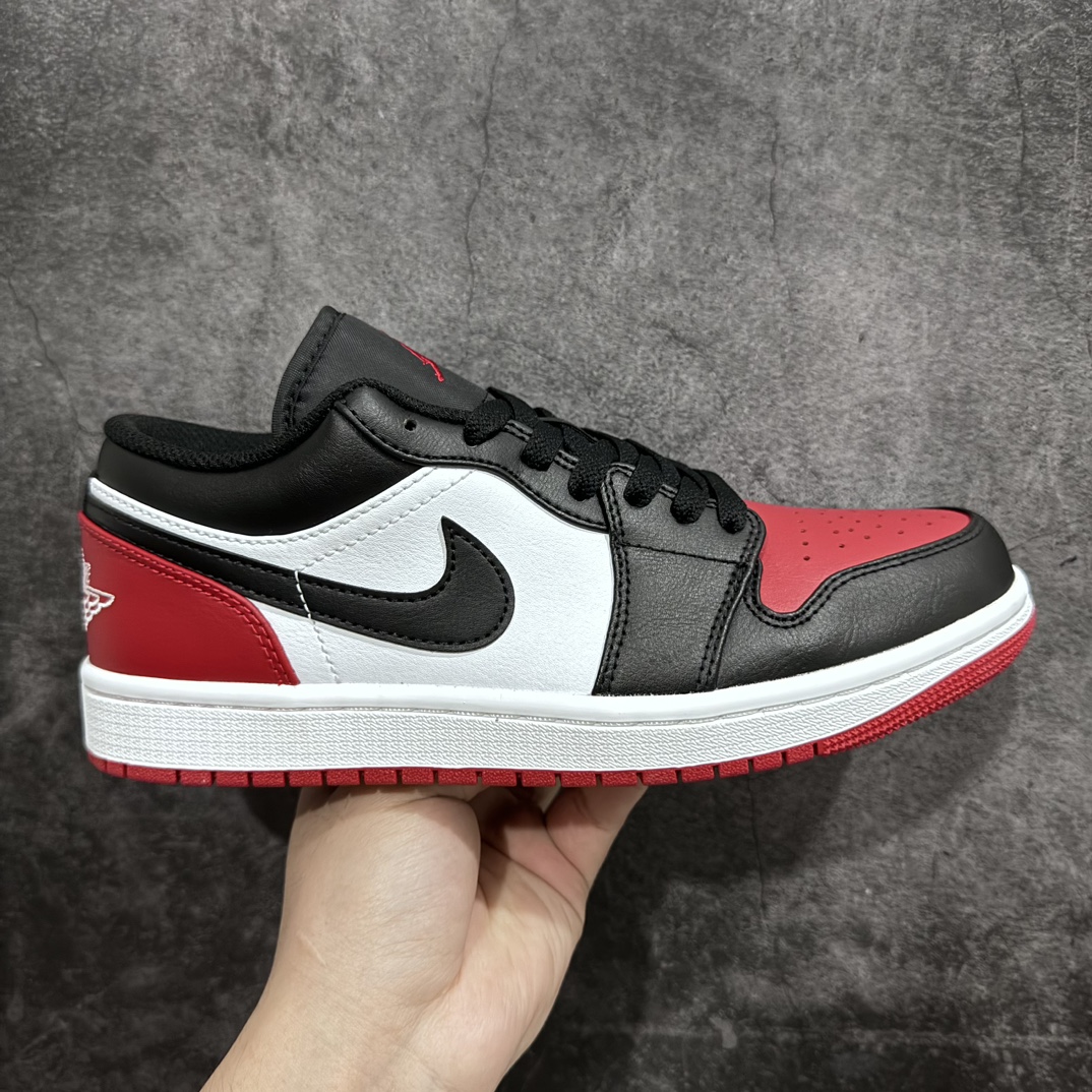 [DT Pure Original] Air Jordan 1 Low ”Bred Toe” AJ1 low-top black and red toe 553558-161