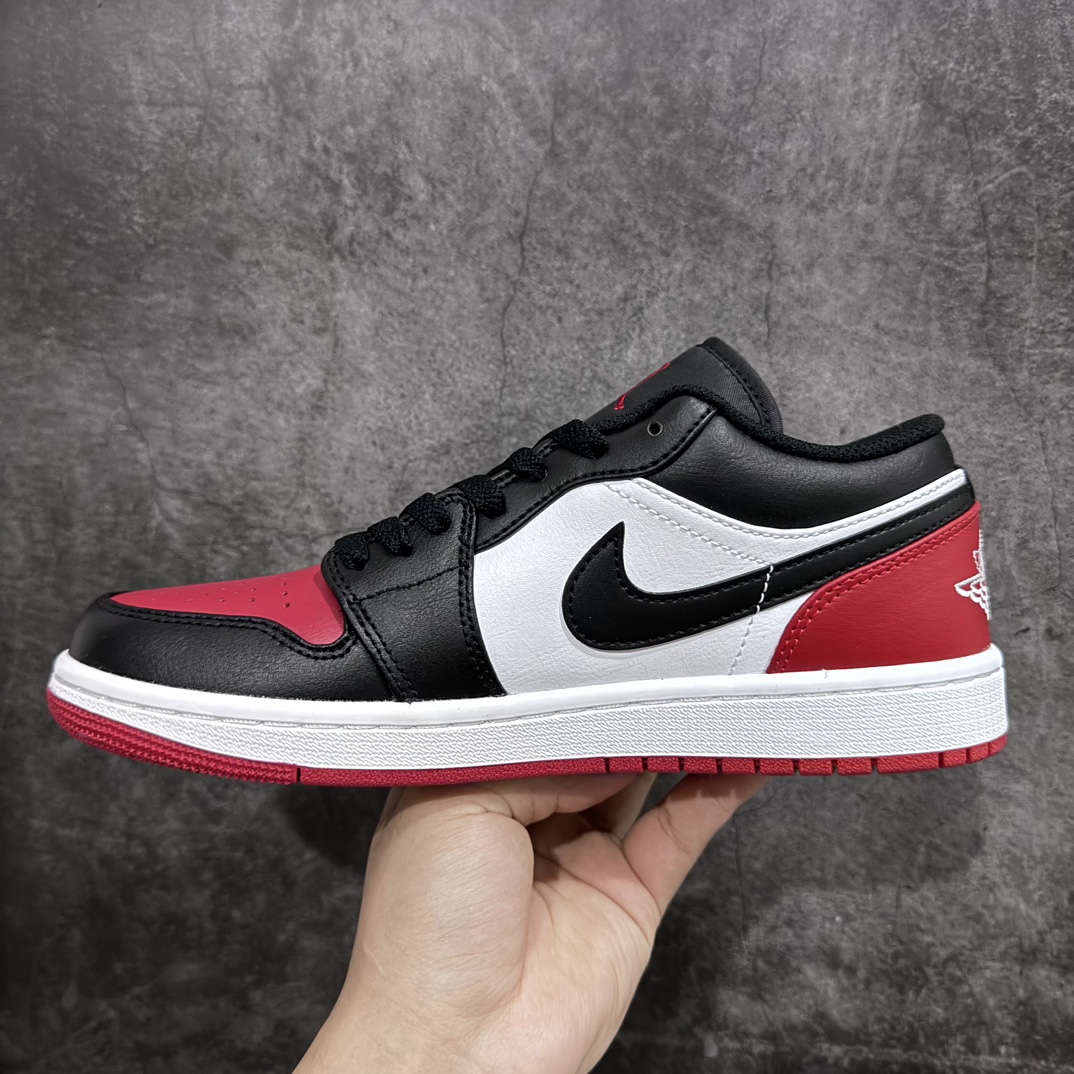 [DT Pure Original] Air Jordan 1 Low ”Bred Toe” AJ1 low-top black and red toe 553558-161