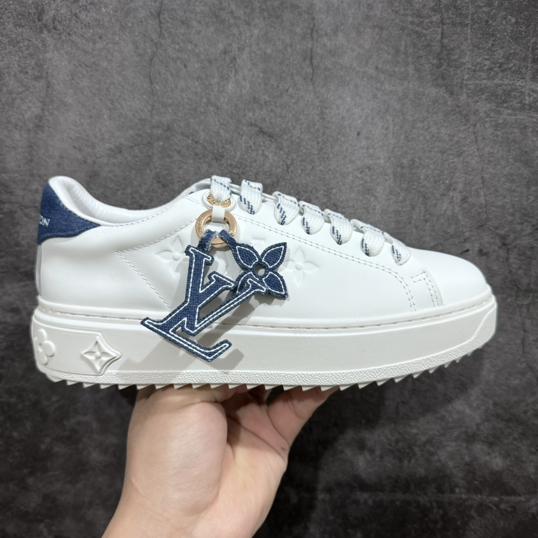 【广东顶级纯原】Louis Vuitton Time Out Low Sneaker LV 舒畅系列休闲松糕锯齿底系列板鞋n配件抽屉礼盒 防尘布袋 身份卡 小票采用软质粒面头层牛革拼接制成鞋面材质高密度电脑车线工艺 小牛真皮内里贴附nPU超软脚感乳胶鞋垫 外置隔色厚实橡胶大底 Size：35-45-莆田鞋批发中心