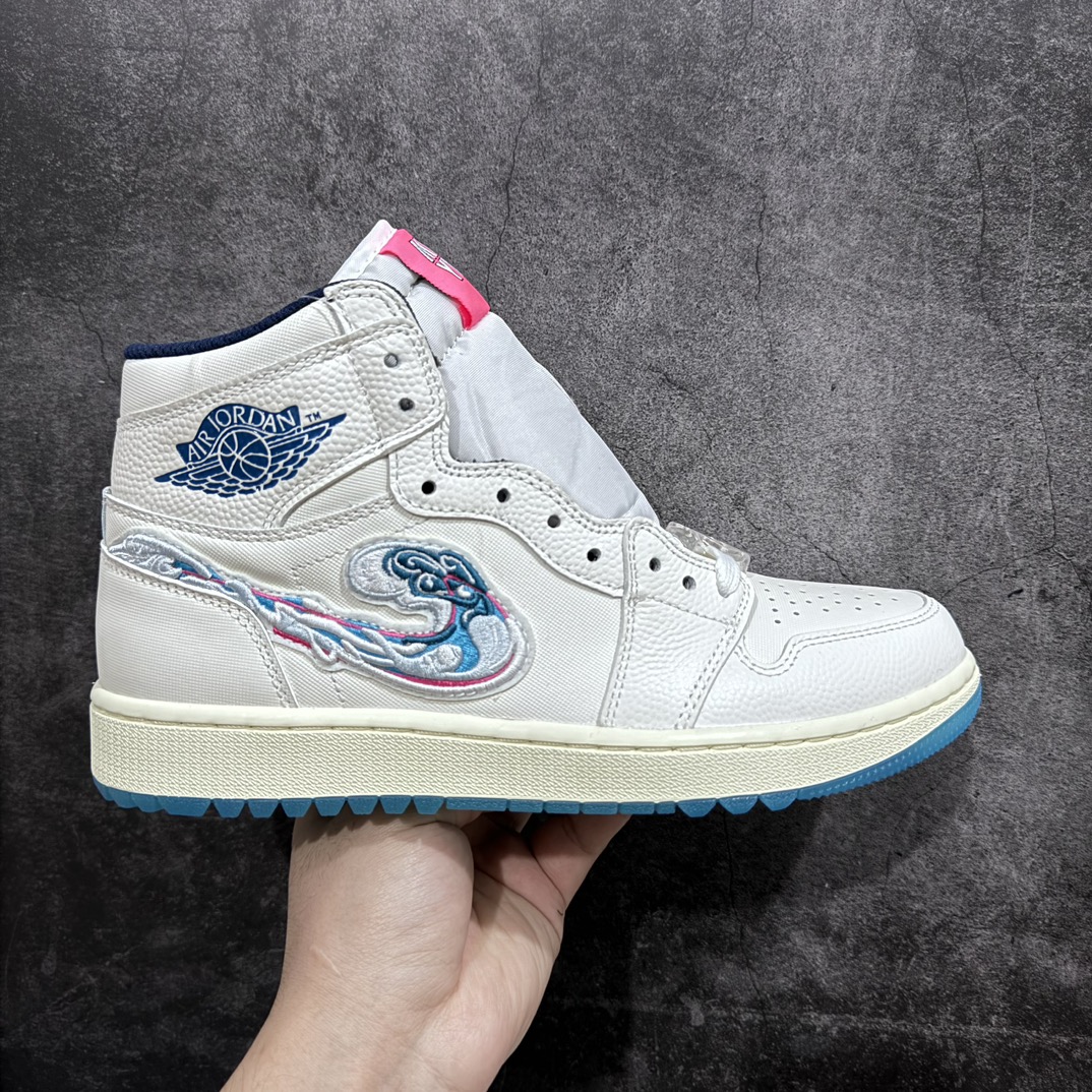 320 【KX版本】Michelle Wie West x Air Jordan 1 High Golf ”Pebble Beach ”乔丹1代蓝刺绣 FV3565-100