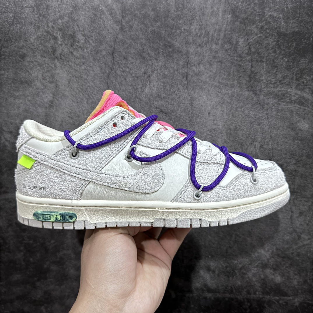 【YH纯原】Off White x Dunk 50色联名nNO.15配色 货号：DJ0950-101n市场版本都在清货 此版本一直未调价n细节品质毋庸置疑 高端零售首选版本 尺码：36-47.5-莆田鞋批发中心