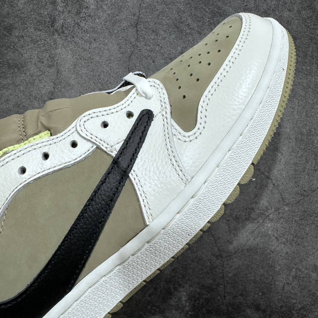 图片[6]-【OG纯原版】Travis Scott x Air Jordan AJ1 Low Golf \”Olive\” TS联名倒钩高尔夫低帮6.0 FZ3124-200nn顶级大厂代号版本所有皮料均来自原厂 所有细节均多次校对针车效果同步原鞋 刺绣拉到原厂定做原楦原纸板开发 后跟弧度收口自然不对折 极致一眼正品既视感进口玻璃冲刀皮料裁剪超干净零毛边 承诺百分百一致原鞋 鞋面清洁度最高 QC检验标准 控制溢胶 鞋盒、防尘纸 配件鞋带 均采购来自原厂 尺码：36-47.5-莆田鞋批发中心