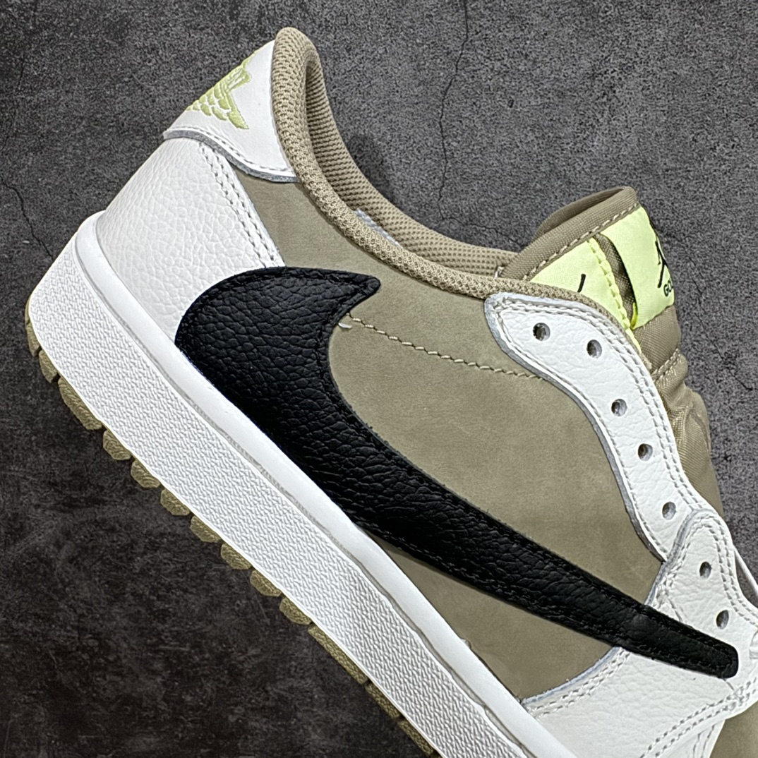 图片[7]-【OG纯原版】Travis Scott x Air Jordan AJ1 Low Golf \”Olive\” TS联名倒钩高尔夫低帮6.0 FZ3124-200nn顶级大厂代号版本所有皮料均来自原厂 所有细节均多次校对针车效果同步原鞋 刺绣拉到原厂定做原楦原纸板开发 后跟弧度收口自然不对折 极致一眼正品既视感进口玻璃冲刀皮料裁剪超干净零毛边 承诺百分百一致原鞋 鞋面清洁度最高 QC检验标准 控制溢胶 鞋盒、防尘纸 配件鞋带 均采购来自原厂 尺码：36-47.5-莆田鞋批发中心