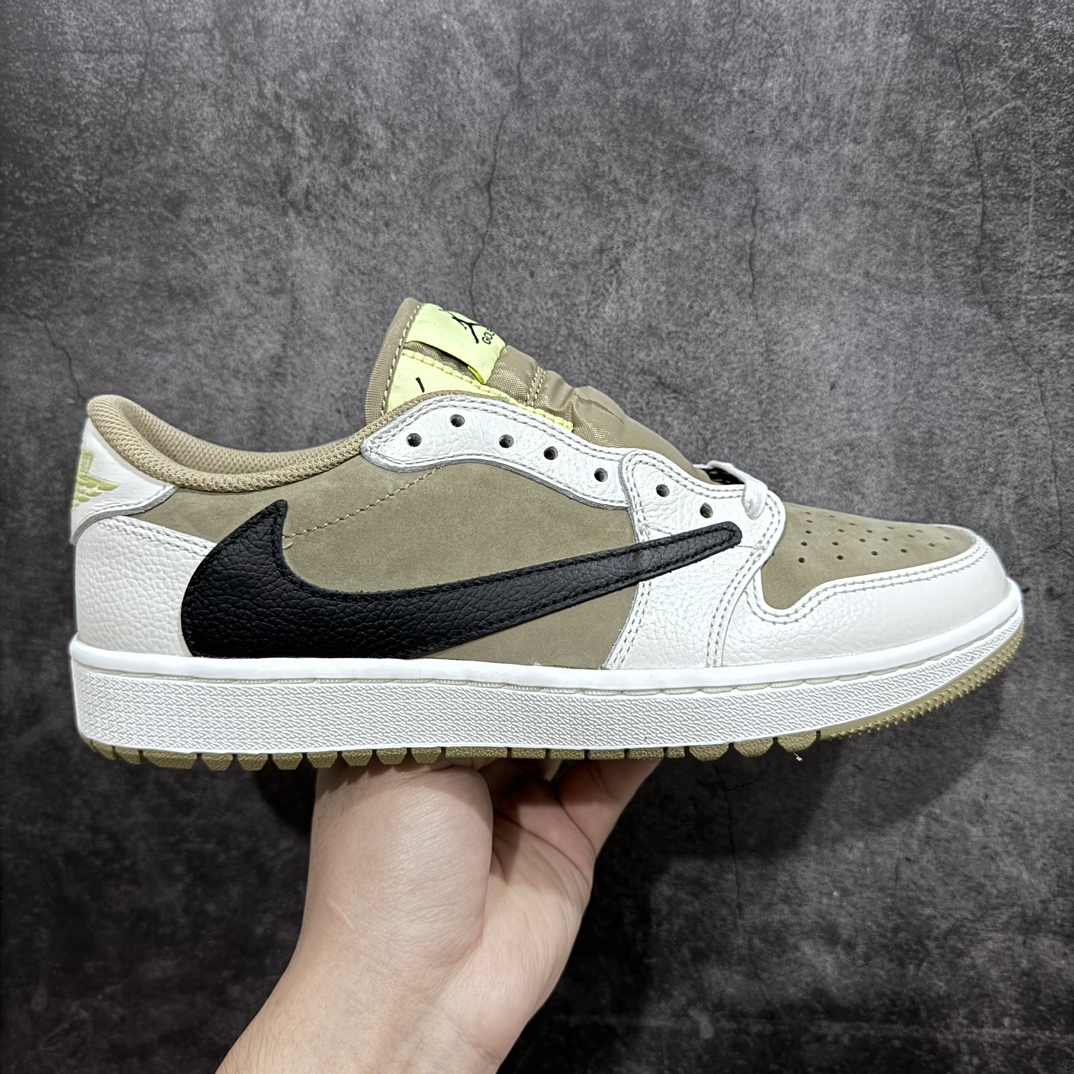 【OG纯原版】Travis Scott x Air Jordan AJ1 Low Golf \”Olive\” TS联名倒钩高尔夫低帮6.0 FZ3124-200nn顶级大厂代号版本所有皮料均来自原厂 所有细节均多次校对针车效果同步原鞋 刺绣拉到原厂定做原楦原纸板开发 后跟弧度收口自然不对折 极致一眼正品既视感进口玻璃冲刀皮料裁剪超干净零毛边 承诺百分百一致原鞋 鞋面清洁度最高 QC检验标准 控制溢胶 鞋盒、防尘纸 配件鞋带 均采购来自原厂 尺码：36-47.5-莆田鞋批发中心