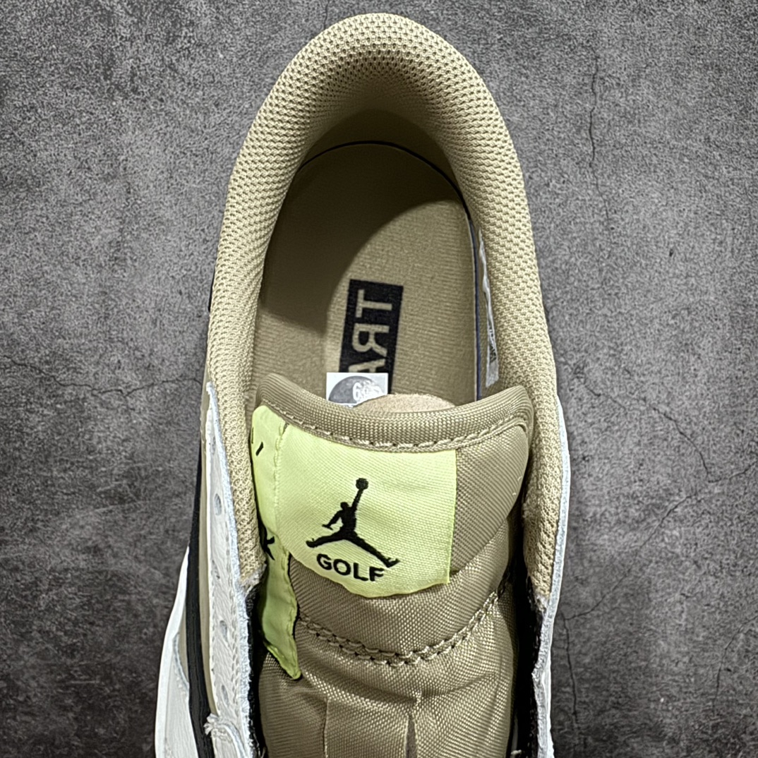 图片[8]-【OG纯原版】Travis Scott x Air Jordan AJ1 Low Golf \”Olive\” TS联名倒钩高尔夫低帮6.0 FZ3124-200nn顶级大厂代号版本所有皮料均来自原厂 所有细节均多次校对针车效果同步原鞋 刺绣拉到原厂定做原楦原纸板开发 后跟弧度收口自然不对折 极致一眼正品既视感进口玻璃冲刀皮料裁剪超干净零毛边 承诺百分百一致原鞋 鞋面清洁度最高 QC检验标准 控制溢胶 鞋盒、防尘纸 配件鞋带 均采购来自原厂 尺码：36-47.5-莆田鞋批发中心