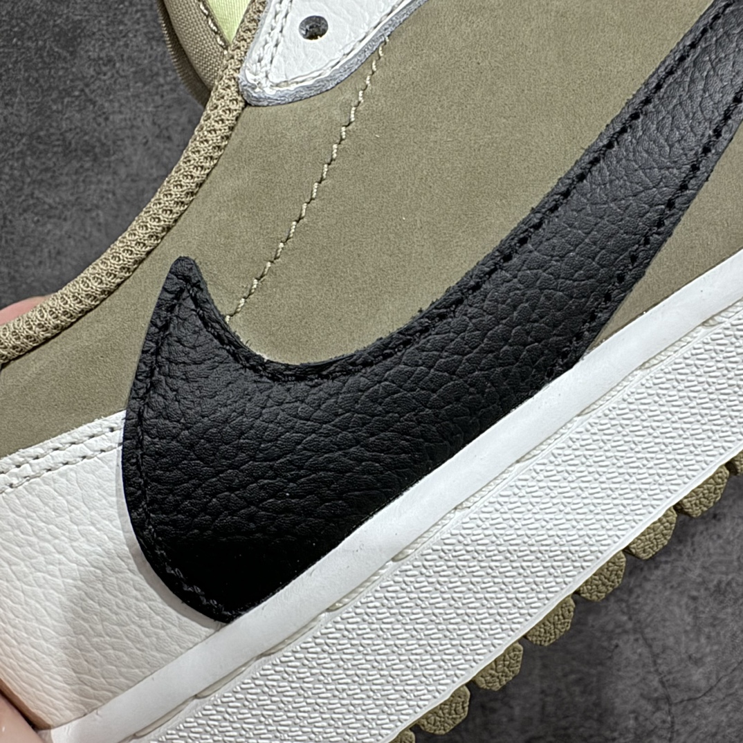 图片[4]-【OG纯原版】Travis Scott x Air Jordan AJ1 Low Golf \”Olive\” TS联名倒钩高尔夫低帮6.0 FZ3124-200nn顶级大厂代号版本所有皮料均来自原厂 所有细节均多次校对针车效果同步原鞋 刺绣拉到原厂定做原楦原纸板开发 后跟弧度收口自然不对折 极致一眼正品既视感进口玻璃冲刀皮料裁剪超干净零毛边 承诺百分百一致原鞋 鞋面清洁度最高 QC检验标准 控制溢胶 鞋盒、防尘纸 配件鞋带 均采购来自原厂 尺码：36-47.5-莆田鞋批发中心