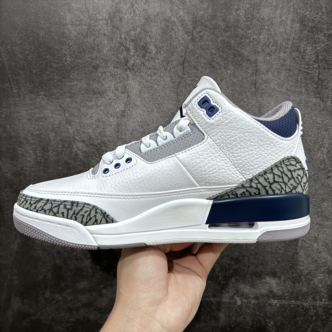 450 【X版纯原】Air Jordan 3 ”White Navy ” 潮流复古篮球鞋 男款 灰黑色灰蓝水泥 CT8532-140