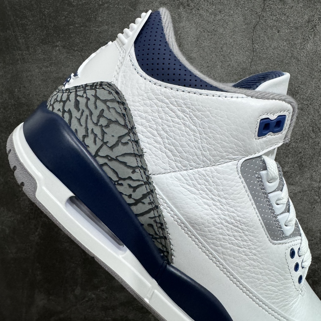 450 【X版纯原】Air Jordan 3 ”White Navy ” 潮流复古篮球鞋 男款 灰黑色灰蓝水泥 CT8532-140