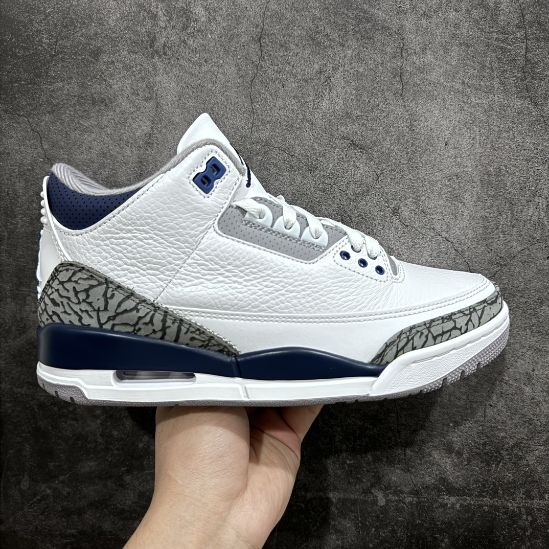 450 【X版纯原】Air Jordan 3 ”White Navy ” 潮流复古篮球鞋 男款 灰黑色灰蓝水泥 CT8532-140