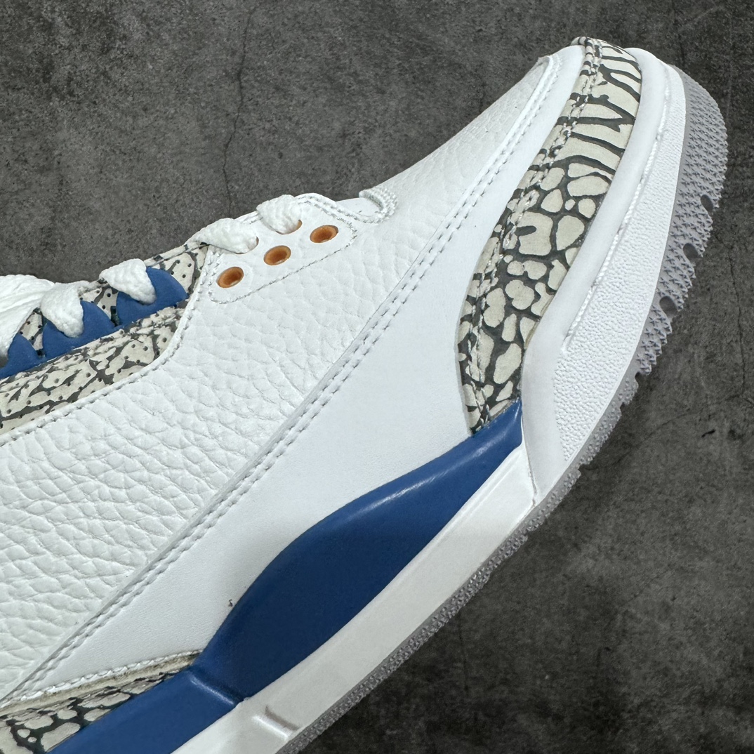 图片[6]-【渠道LJ版本】Air Jordan 3 Retro \” White and True Blue \” AJ奇才 男子文化篮球鞋 CT8532-148n原楦原纸板开发 确保原汁原味原厂皮料质感色泽绝无偏差完美中底拉帮 原厂中底钢印 原档案大底 如假白送 大底纹路气垫通透度PU的回弹性均百分百还原原厂电绣鞋舌飞人刺绣针数立体讲究精细欢迎对比正品原鞋SIZE：40 40.5 41 42 42.5 43 44 44.5 45 46 47.5-莆田鞋批发中心