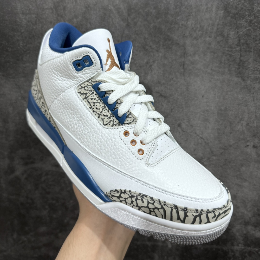 图片[3]-【渠道LJ版本】Air Jordan 3 Retro \” White and True Blue \” AJ奇才 男子文化篮球鞋 CT8532-148n原楦原纸板开发 确保原汁原味原厂皮料质感色泽绝无偏差完美中底拉帮 原厂中底钢印 原档案大底 如假白送 大底纹路气垫通透度PU的回弹性均百分百还原原厂电绣鞋舌飞人刺绣针数立体讲究精细欢迎对比正品原鞋SIZE：40 40.5 41 42 42.5 43 44 44.5 45 46 47.5-莆田鞋批发中心