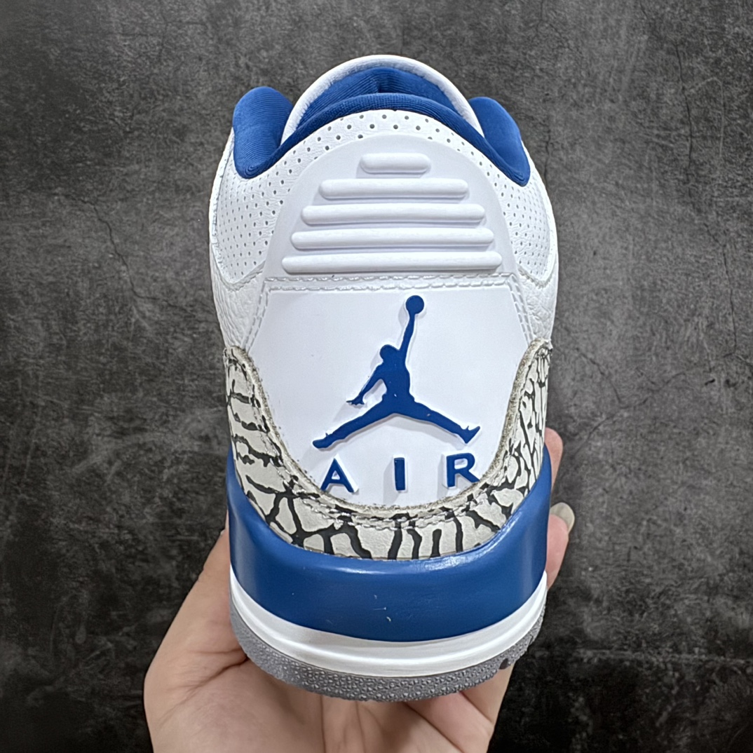 图片[4]-【渠道LJ版本】Air Jordan 3 Retro \” White and True Blue \” AJ奇才 男子文化篮球鞋 CT8532-148n原楦原纸板开发 确保原汁原味原厂皮料质感色泽绝无偏差完美中底拉帮 原厂中底钢印 原档案大底 如假白送 大底纹路气垫通透度PU的回弹性均百分百还原原厂电绣鞋舌飞人刺绣针数立体讲究精细欢迎对比正品原鞋SIZE：40 40.5 41 42 42.5 43 44 44.5 45 46 47.5-莆田鞋批发中心