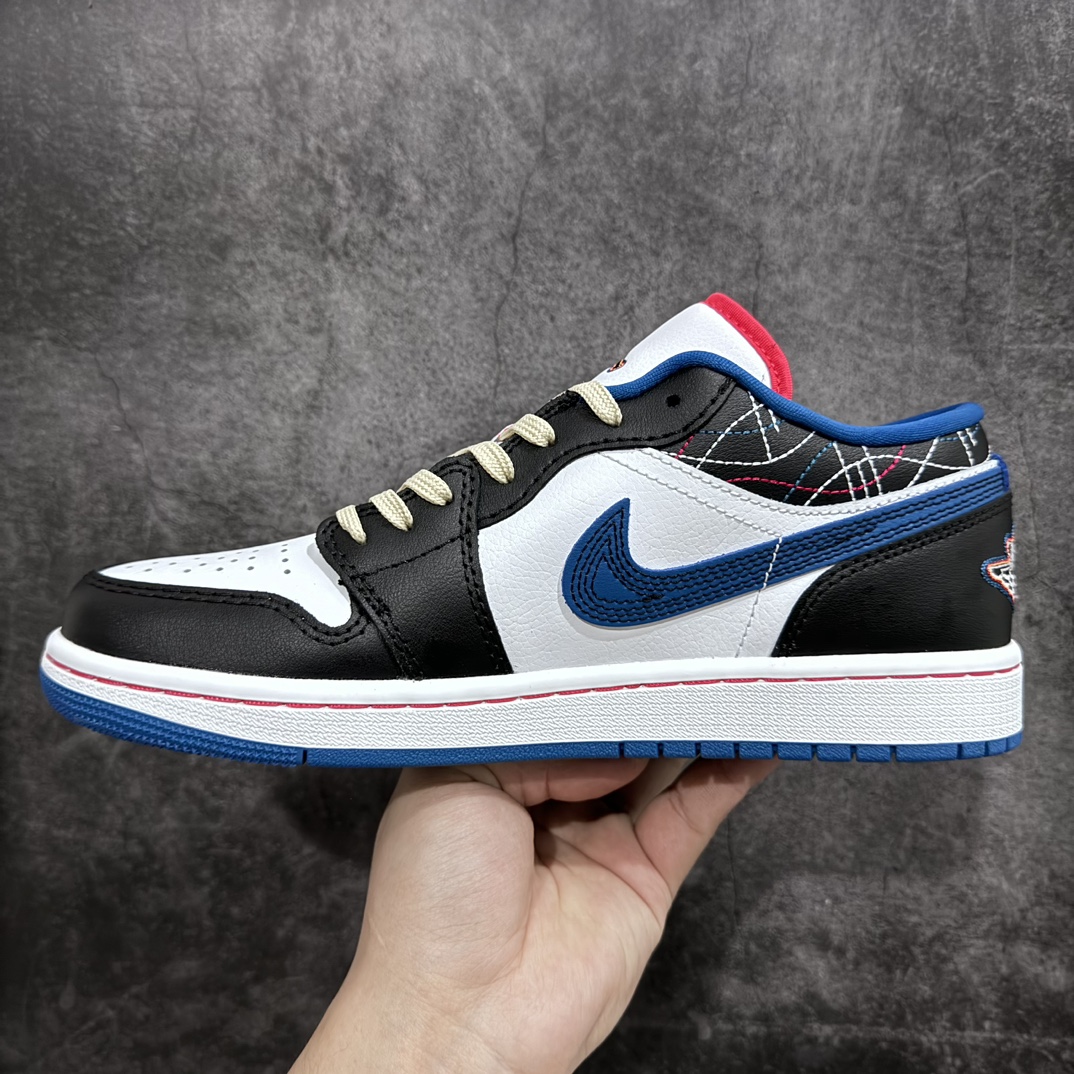 240 【DT纯原】Air Jordan 1 Low 低帮白黑蓝 刺子绣 FV3622-141