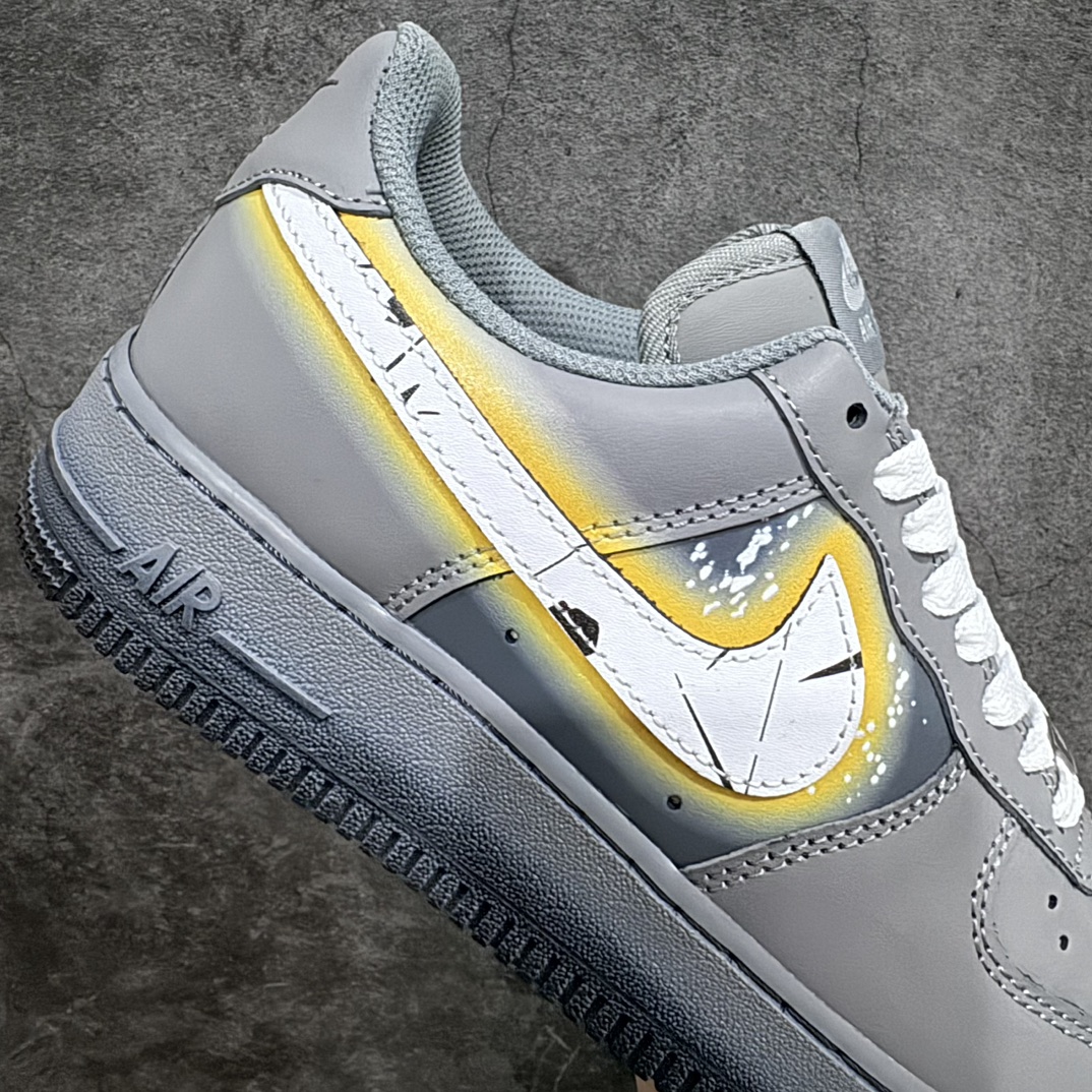 260 创意定制Nike Air Force 1 07 Low"THEMOON"空军一号系列经典低帮百搭休闲运动板鞋 达芬奇“深灰黑白浸染涂鸦”CW2288-111