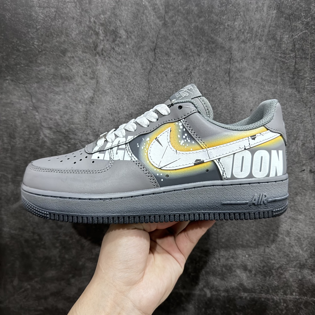 260 创意定制Nike Air Force 1 07 Low"THEMOON"空军一号系列经典低帮百搭休闲运动板鞋 达芬奇“深灰黑白浸染涂鸦”CW2288-111