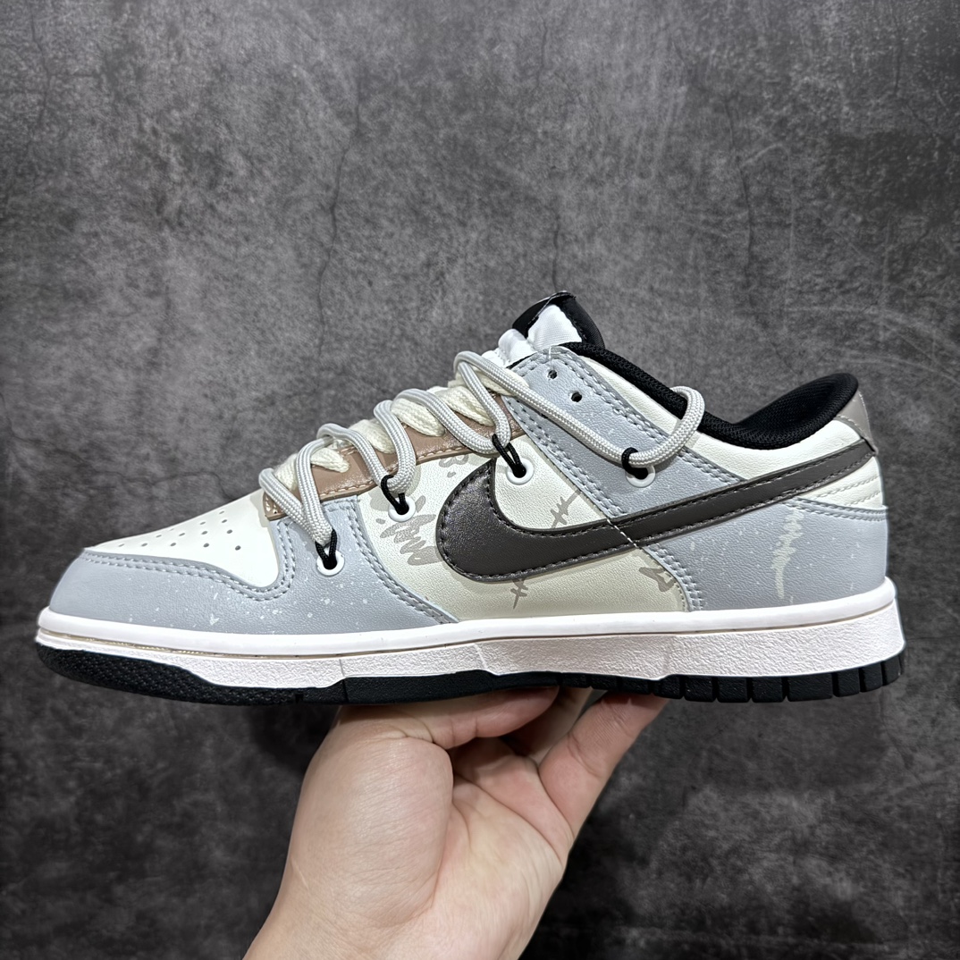 300 【K13礼盒版本】NK Dunk Low 低帮解构绑带烟灰油柑 摩卡低帮 棕灰黑 CW1590-100