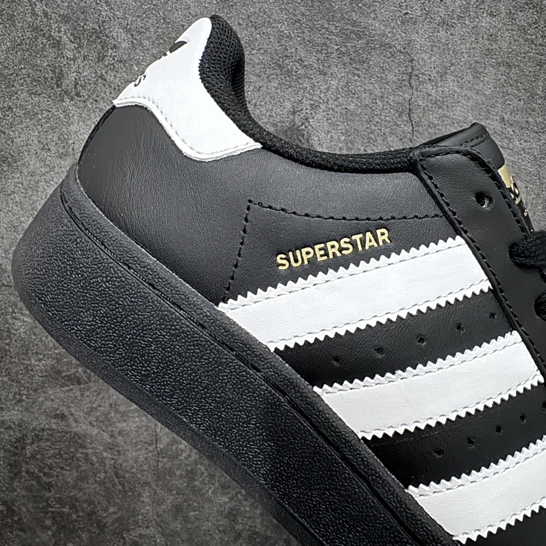 180 【纯原版】Adidas Originals Superstar XLG 贝壳头系列低帮板鞋“皮革武士黑白LOGO”IG9777