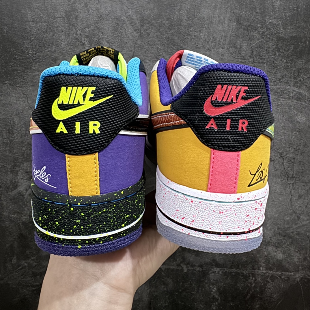 图片[6]-【纯原HY版本】NK Air Force 1  ”What The LA“洛杉矶限定货号：CT1117-100n这款Air Force 1以不对称鸳鸯设计呈现 采用红、白、紫、蓝、黄、绿等多种配色拼接，侧身Swoosh也花样层出，有纯色装扮也有渐变色加持，趣味十足，辅以泼墨中底，尽显潮流气息 尺码：36 36.5 37.5 38 38.5 39 40 40.5 41 42 42.5 43 44 44.5 45-莆田鞋批发中心