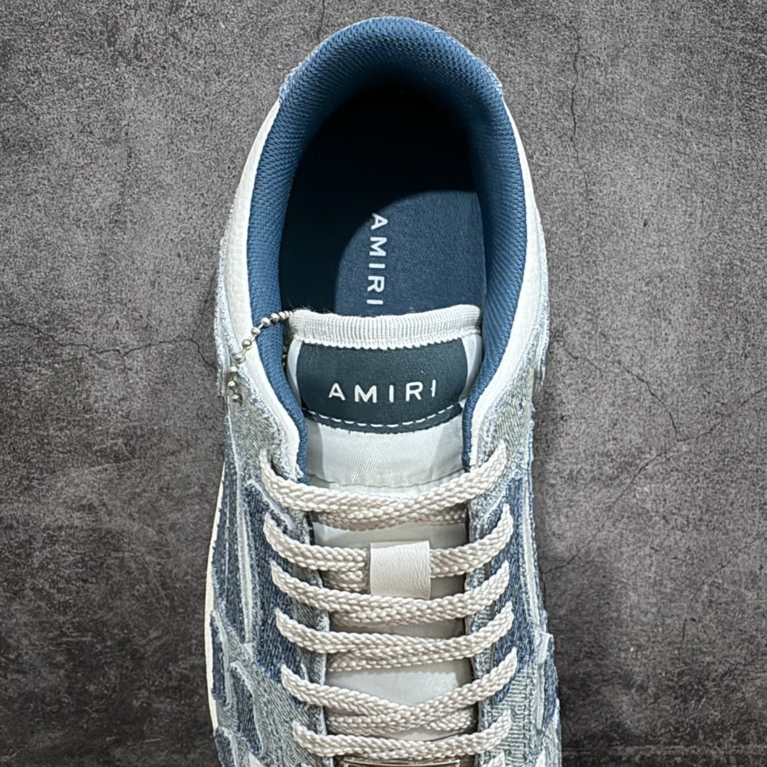 纯原版本Amiri埃米尔SkeletonLow-SkeltopSneakers骨骼系列低帮休闲板鞋蓝牛仔