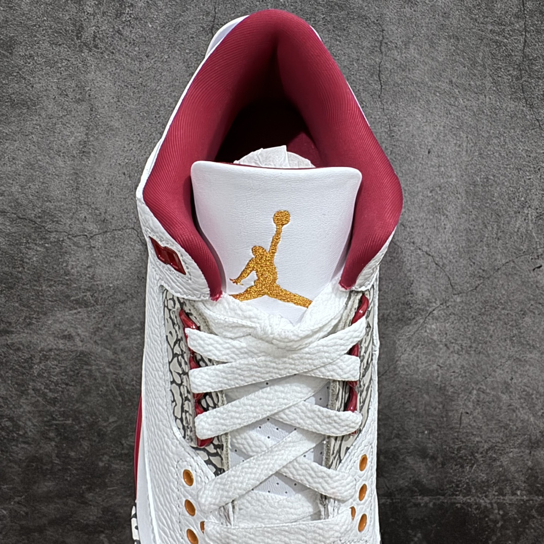 450 【渠道LJ纯原】aj3 白红水泥 白酒红 全新版本出货 Air Jordan 3 Retro ”Cardinal Red” 复古篮球鞋 CT8532-126