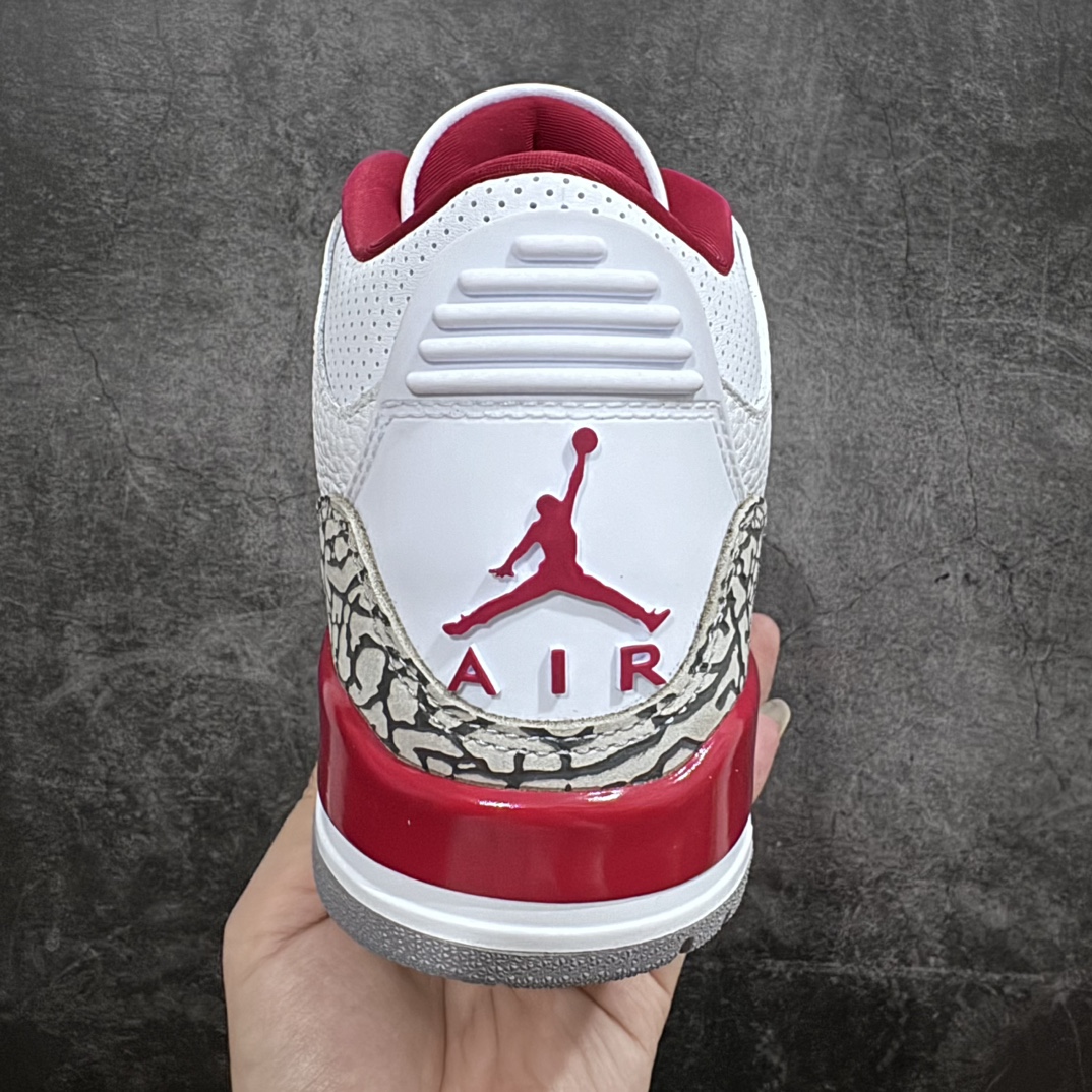 450 【渠道LJ纯原】aj3 白红水泥 白酒红 全新版本出货 Air Jordan 3 Retro ”Cardinal Red” 复古篮球鞋 CT8532-126