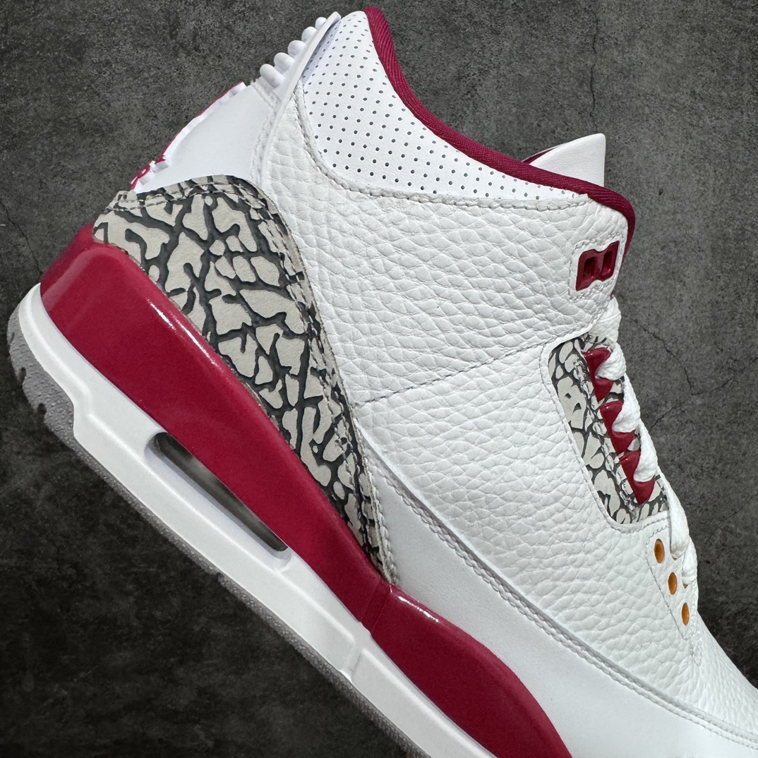 450 【渠道LJ纯原】aj3 白红水泥 白酒红 全新版本出货 Air Jordan 3 Retro ”Cardinal Red” 复古篮球鞋 CT8532-126