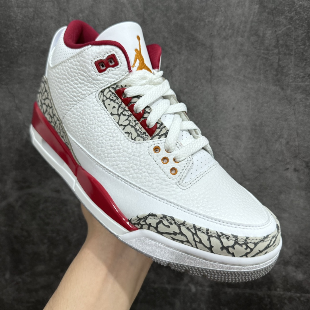 450 【渠道LJ纯原】aj3 白红水泥 白酒红 全新版本出货 Air Jordan 3 Retro ”Cardinal Red” 复古篮球鞋 CT8532-126