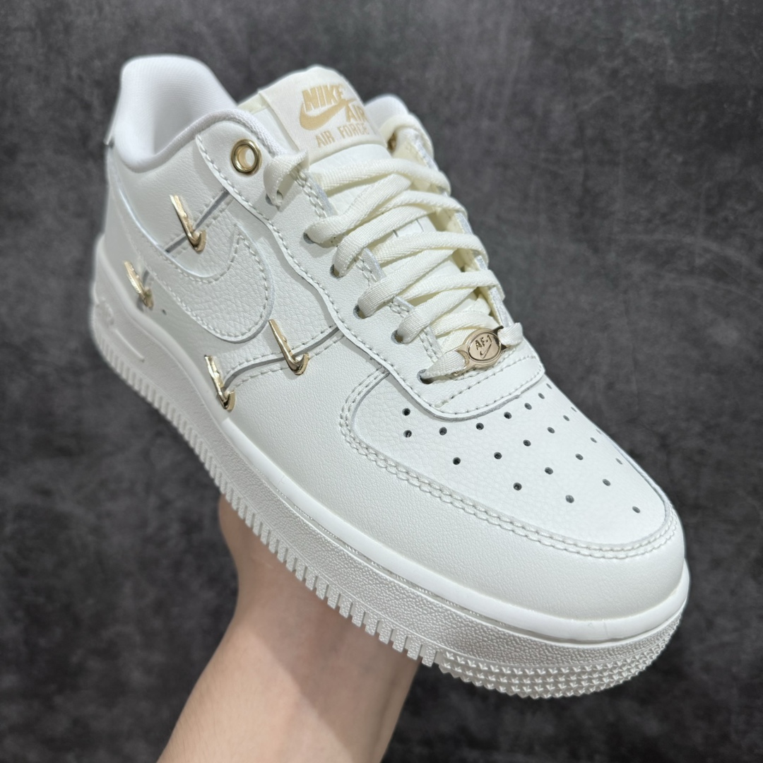 200 Nike Air Force 1 Mini Gold防滑耐磨四小金钩 四钩白金FV3654-111