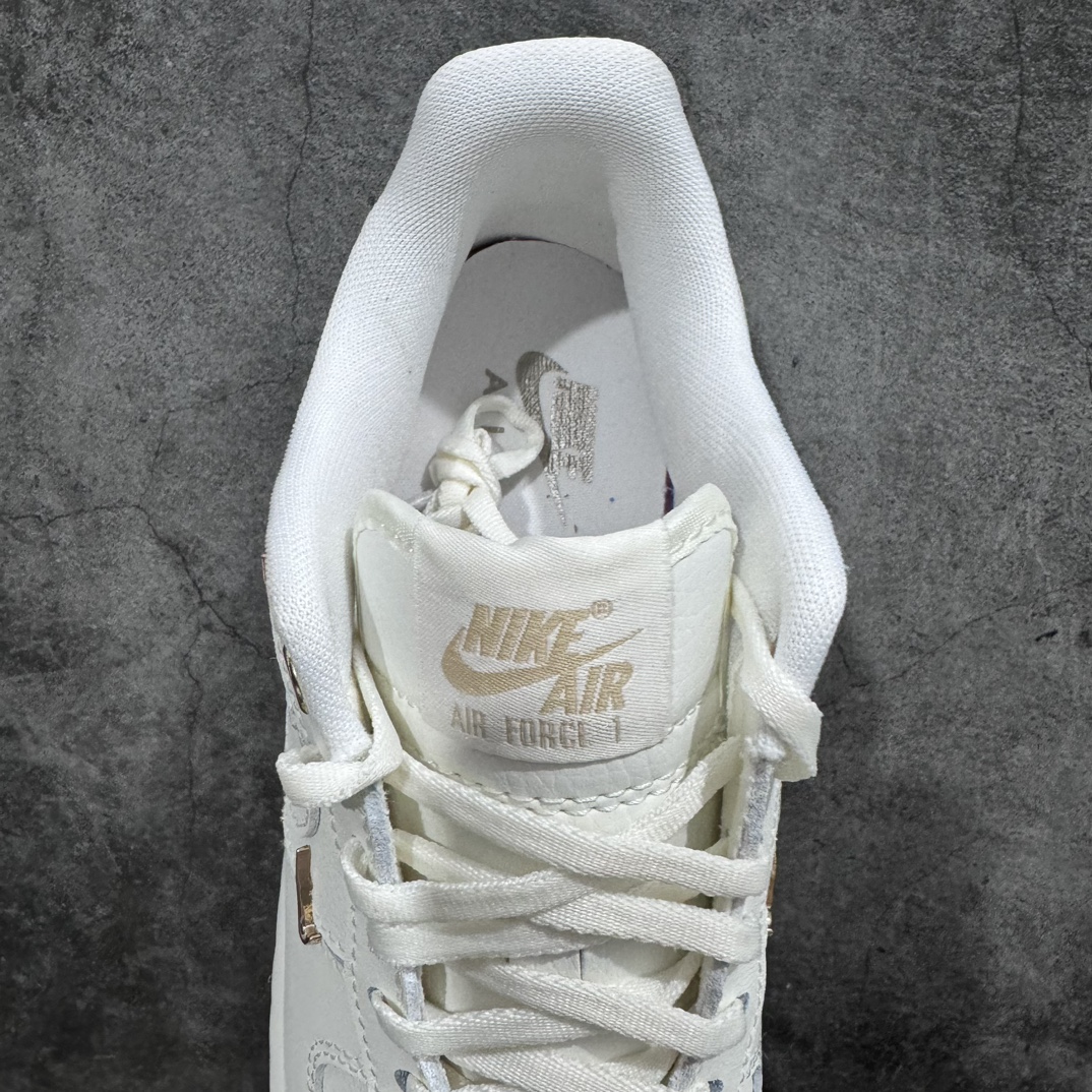 200 Nike Air Force 1 Mini Gold防滑耐磨四小金钩 四钩白金FV3654-111