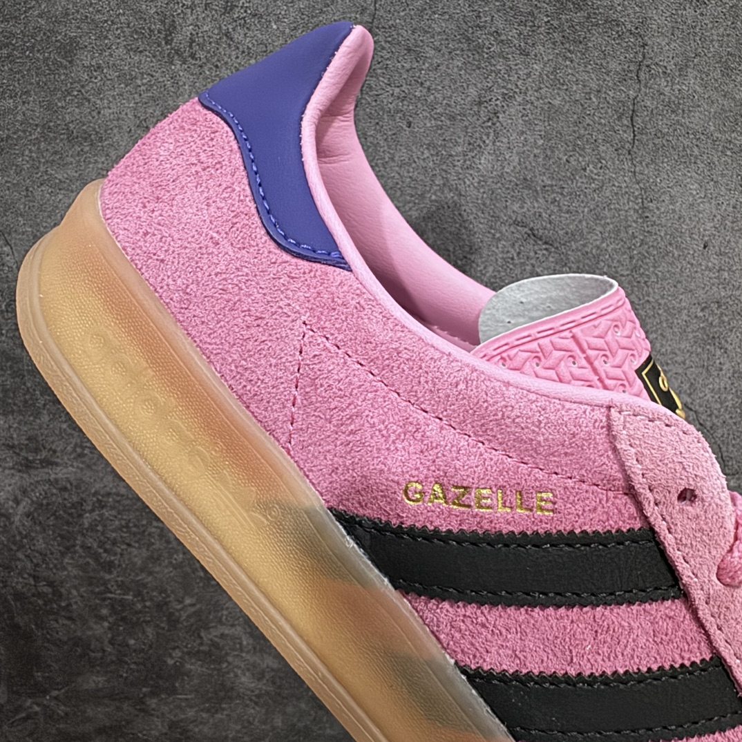 220 【纯原版】Adidas Originals Gazelle Indoor 防滑低帮T头德训鞋 粉黑IE7002