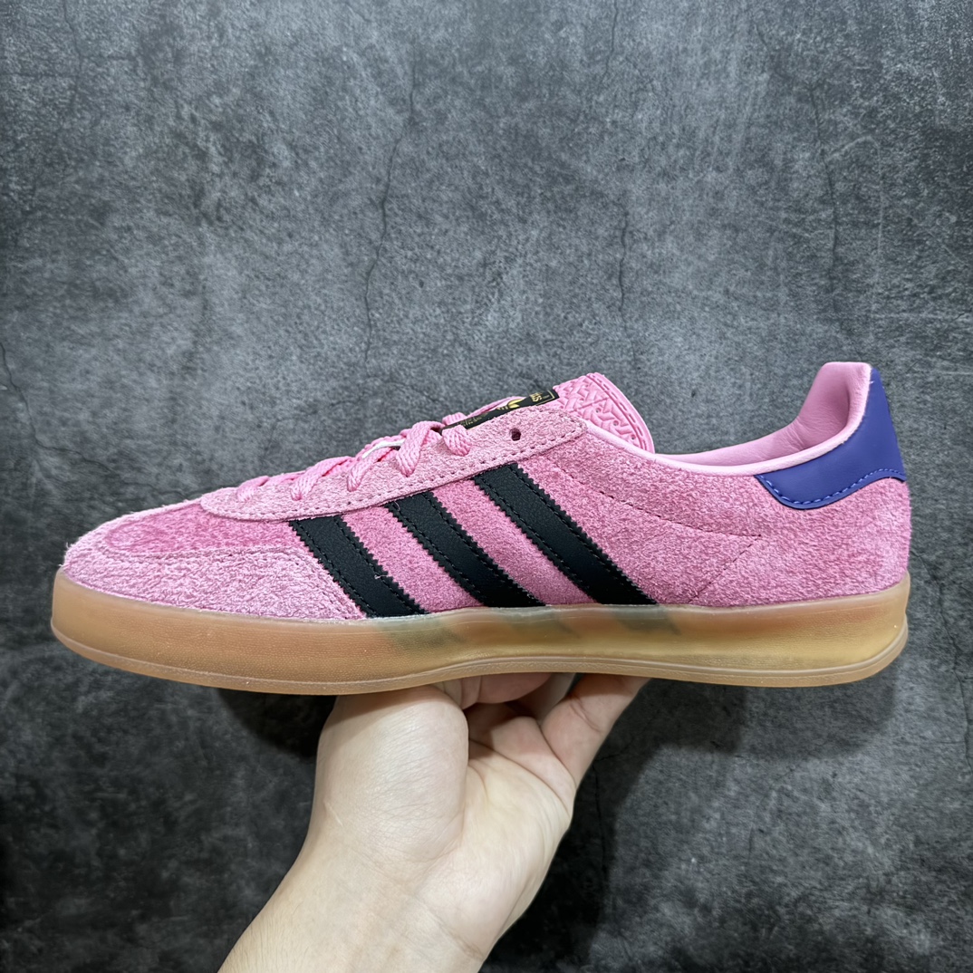 220 【纯原版】Adidas Originals Gazelle Indoor 防滑低帮T头德训鞋 粉黑IE7002