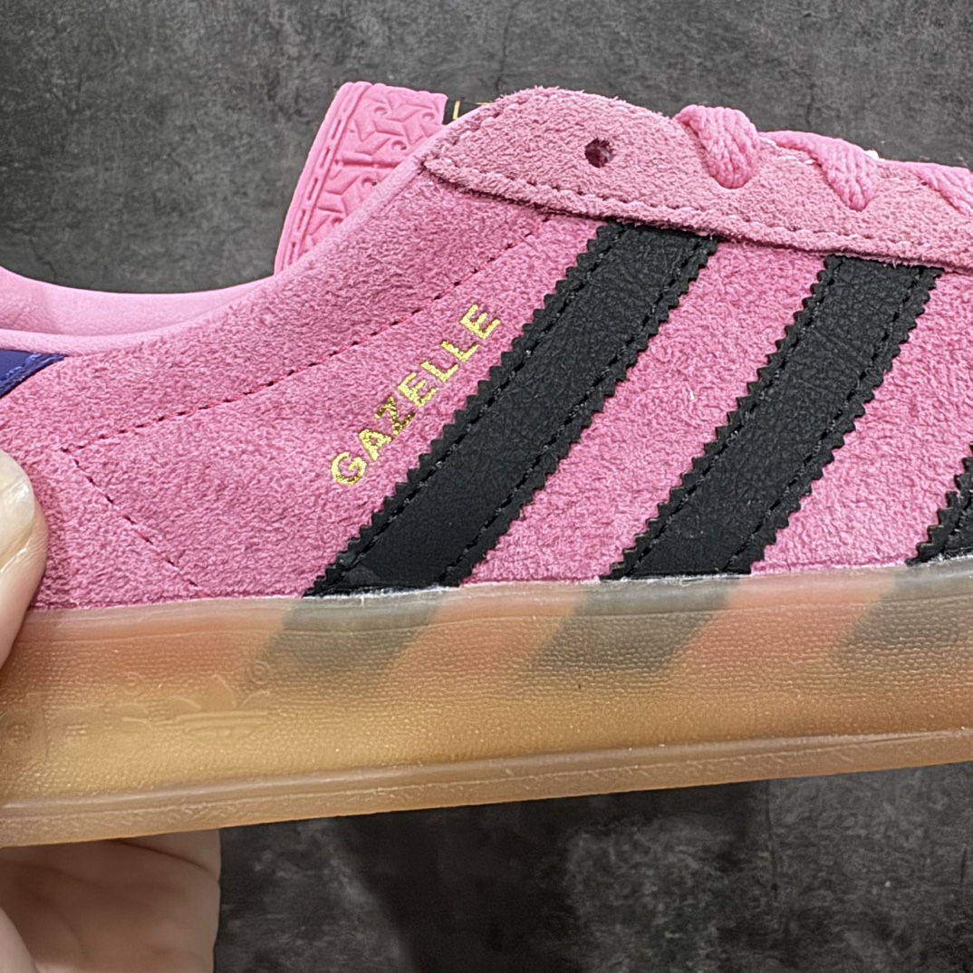 纯原版AdidasOriginalsGazelleIndoor防滑低帮T头德训鞋GZ复古系列粉黑IE70