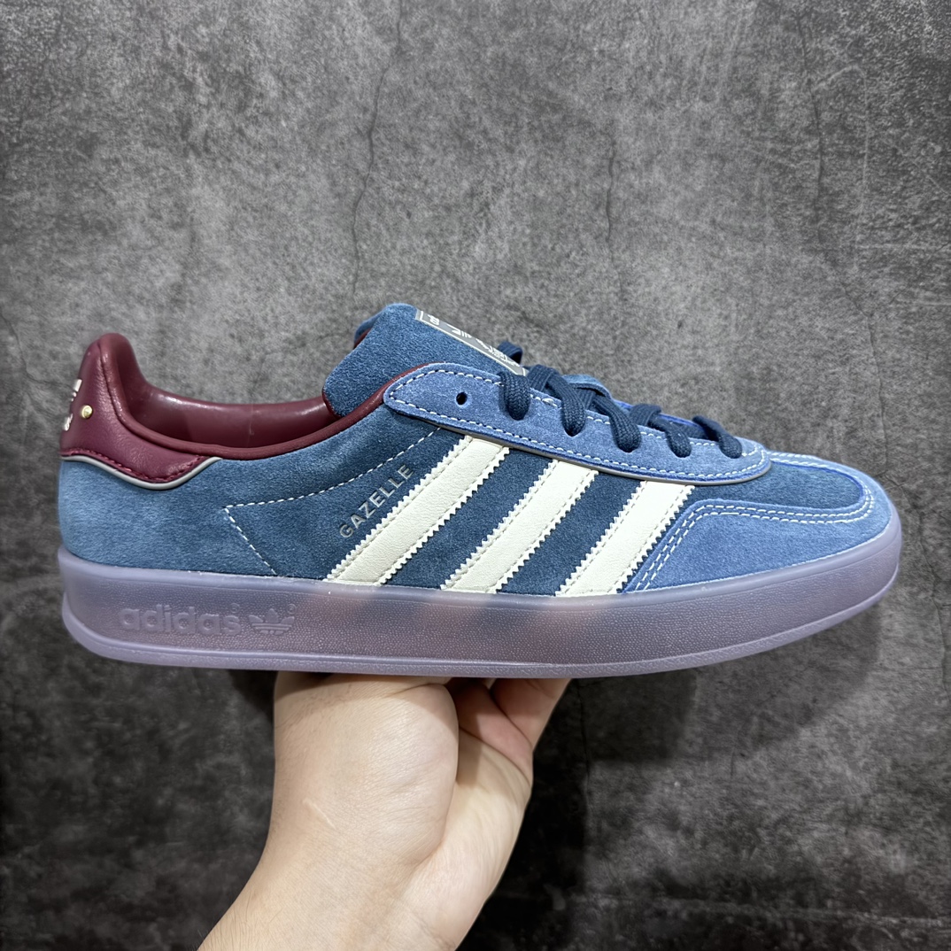 220 【纯原版】Adidas Originals Gazelle Indoor 防滑低帮T头德训鞋 GZ复古系列 藏青蓝 IE7002