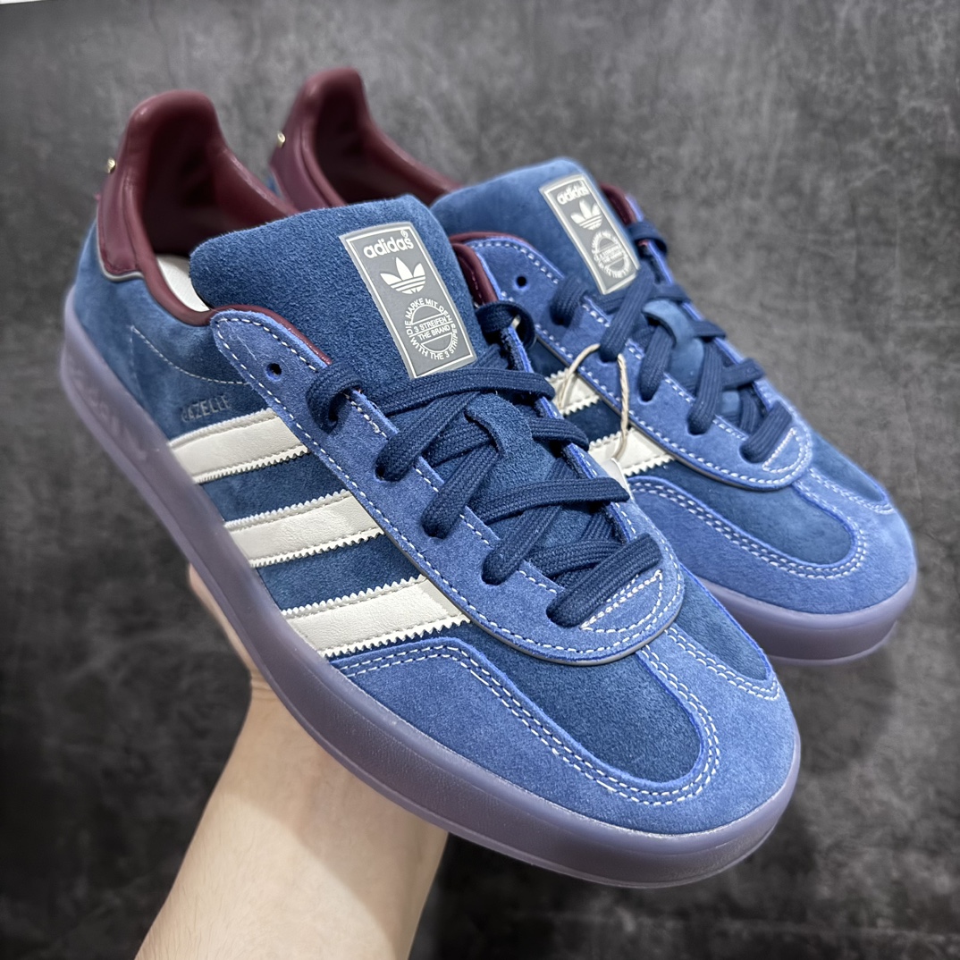 纯原版AdidasOriginalsGazelleIndoor防滑低帮T头德训鞋GZ复古系列藏青蓝IE7