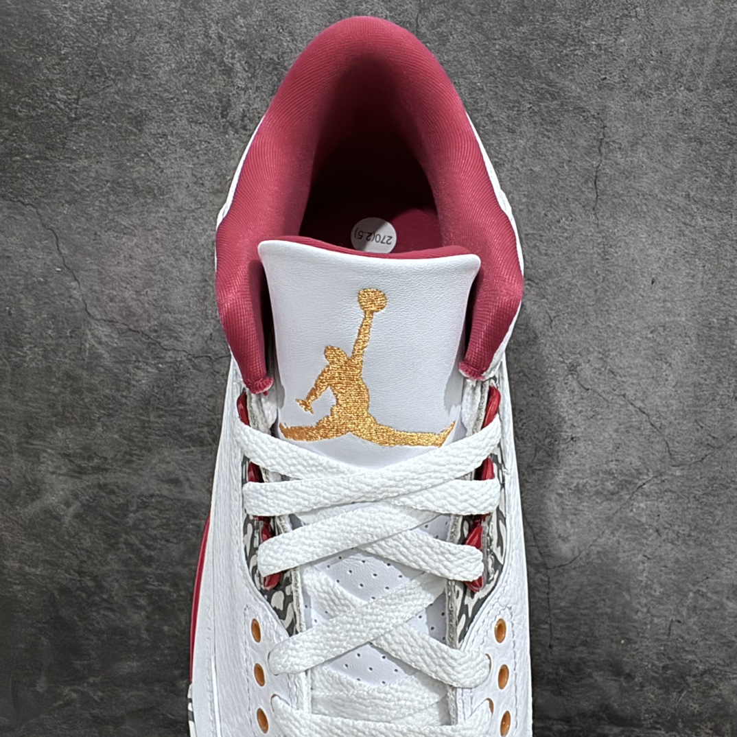 450 【纯原JS版】aj3 白红水泥 白酒红 全新版本出货 Air Jordan 3 Retro ”Cardinal Red” 复古篮球鞋 CT8532-126