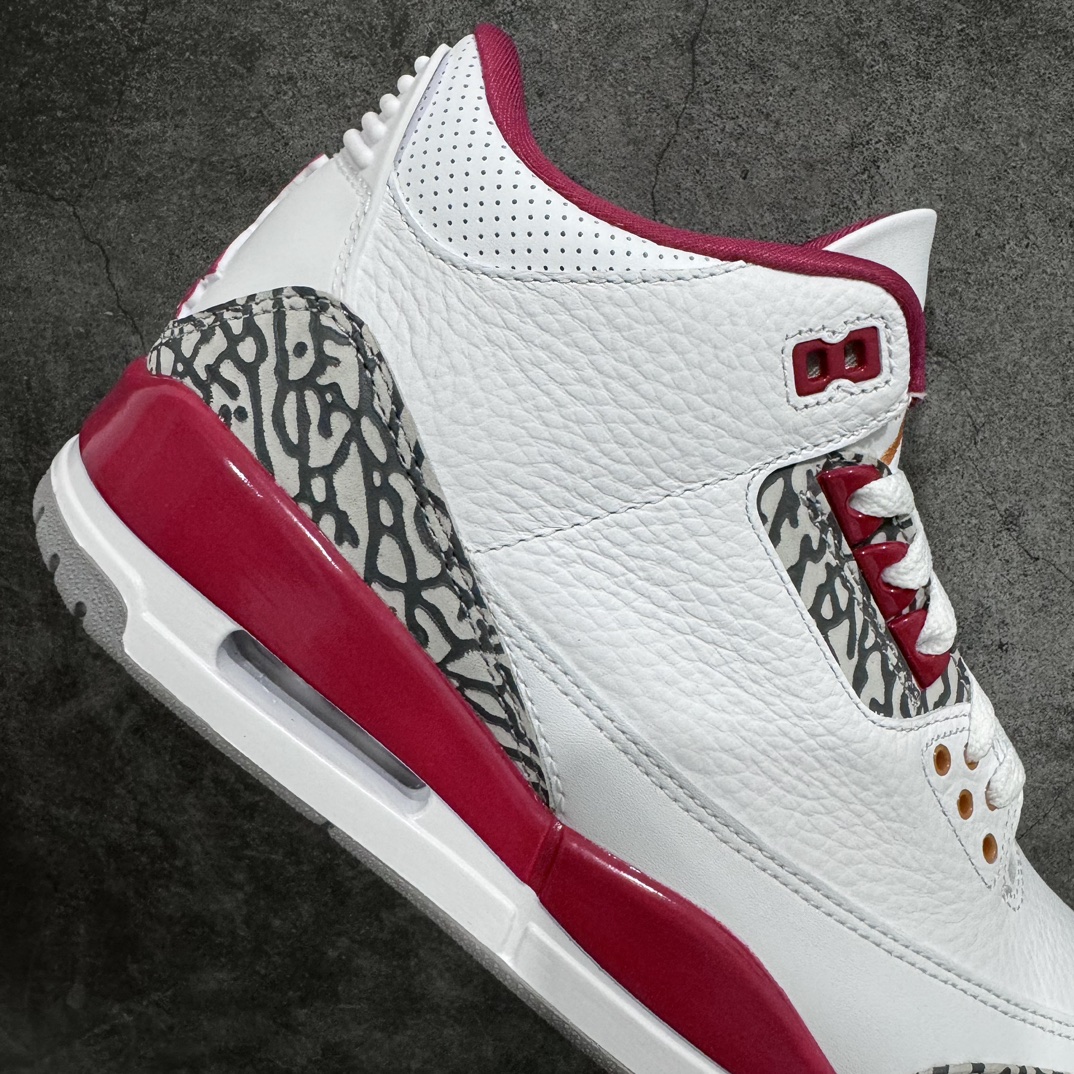 450 【纯原JS版】aj3 白红水泥 白酒红 全新版本出货 Air Jordan 3 Retro ”Cardinal Red” 复古篮球鞋 CT8532-126