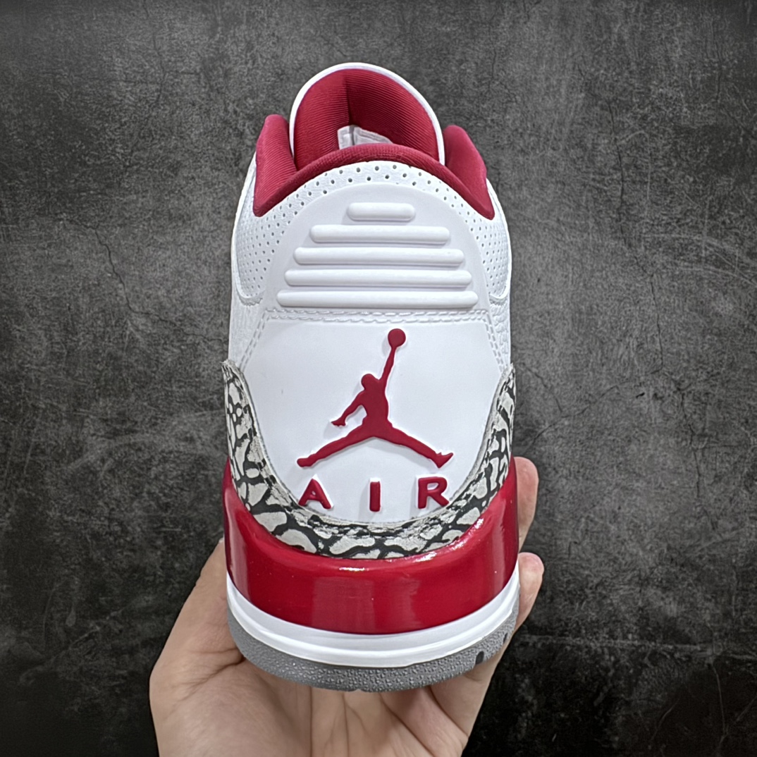 450 【纯原JS版】aj3 白红水泥 白酒红 全新版本出货 Air Jordan 3 Retro ”Cardinal Red” 复古篮球鞋 CT8532-126