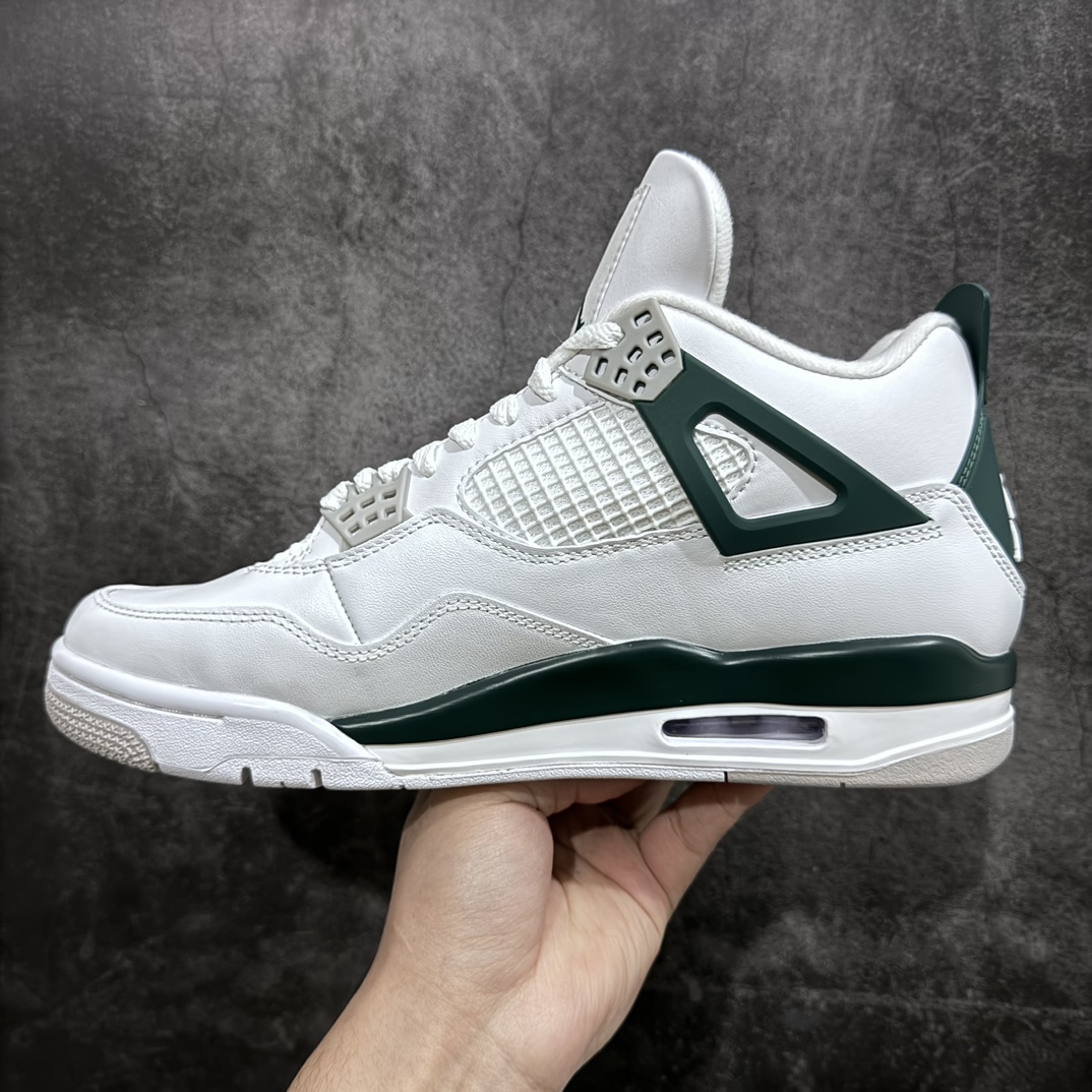 外贸版AirJordanAJ4Retro白绿原纸板楦头开发定制优质皮料完美鞋型匹配公司货正确TPU鞋舌锁