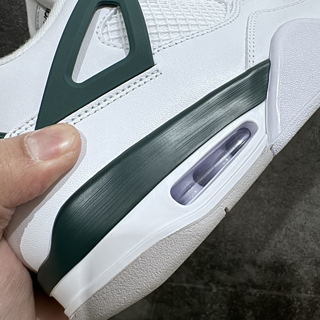 外贸版AirJordanAJ4Retro白绿原纸板楦头开发定制优质皮料完美鞋型匹配公司货正确TPU鞋舌锁