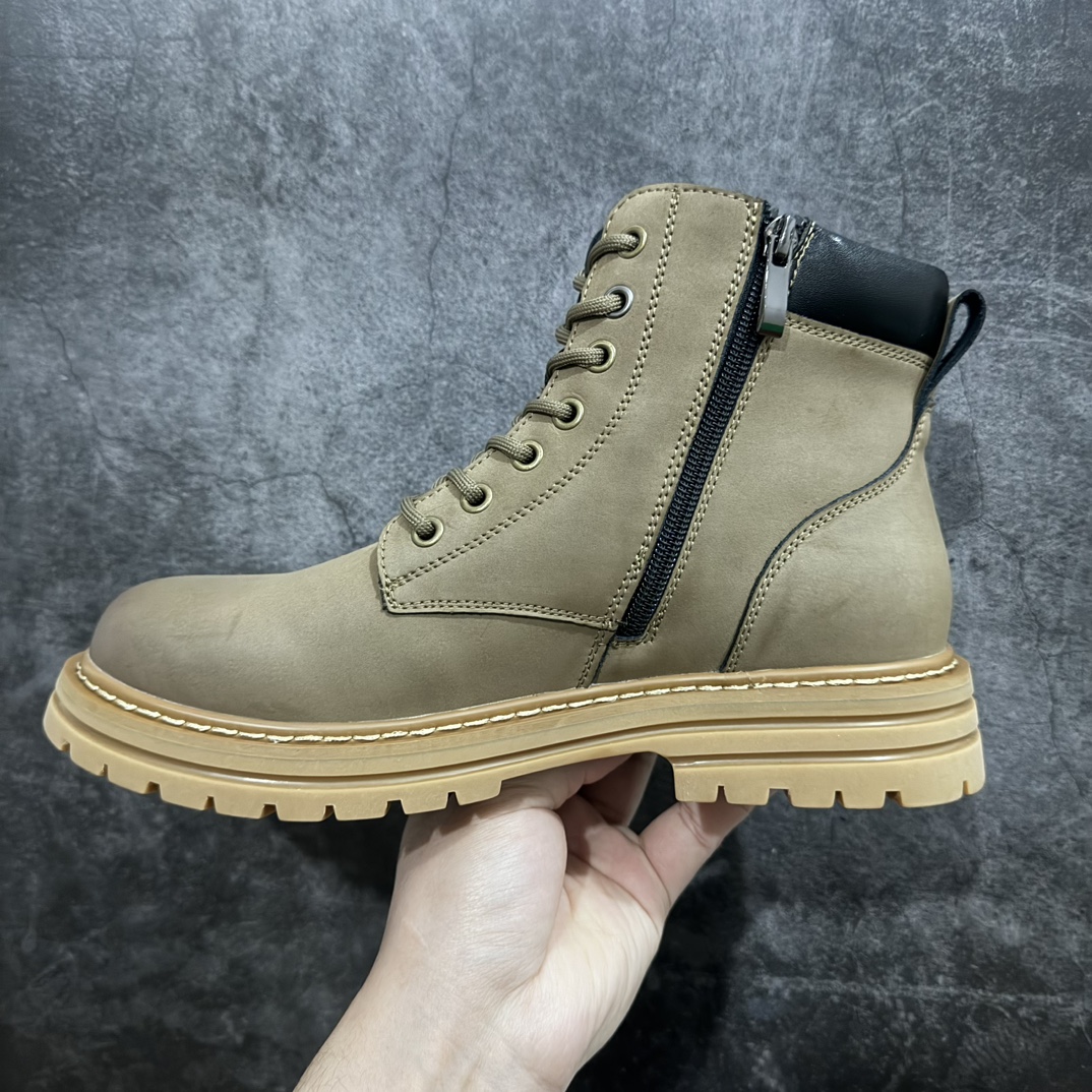 320 【广东纯原】天伯伦 高帮 军绿色 侧拉链 新货 Timberland添柏岚/天伯伦户外高帮休闲大黄靴系列 TB10358