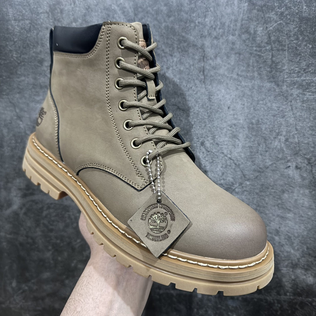 320 【广东纯原】天伯伦 高帮 军绿色 侧拉链 新货 Timberland添柏岚/天伯伦户外高帮休闲大黄靴系列 TB10358