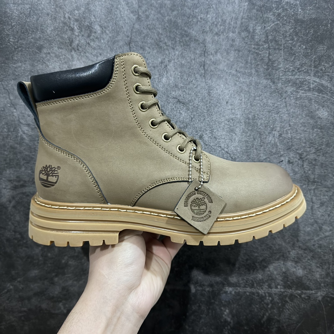 320 【广东纯原】天伯伦 高帮 军绿色 侧拉链 新货 Timberland添柏岚/天伯伦户外高帮休闲大黄靴系列 TB10358