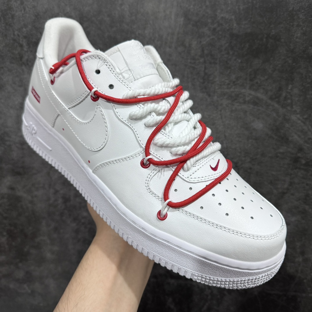 360 【外贸版】Supreme x Nike  Air Force 1 Low 联名款 绑带空军一号低帮休闲板鞋 CU9225-101