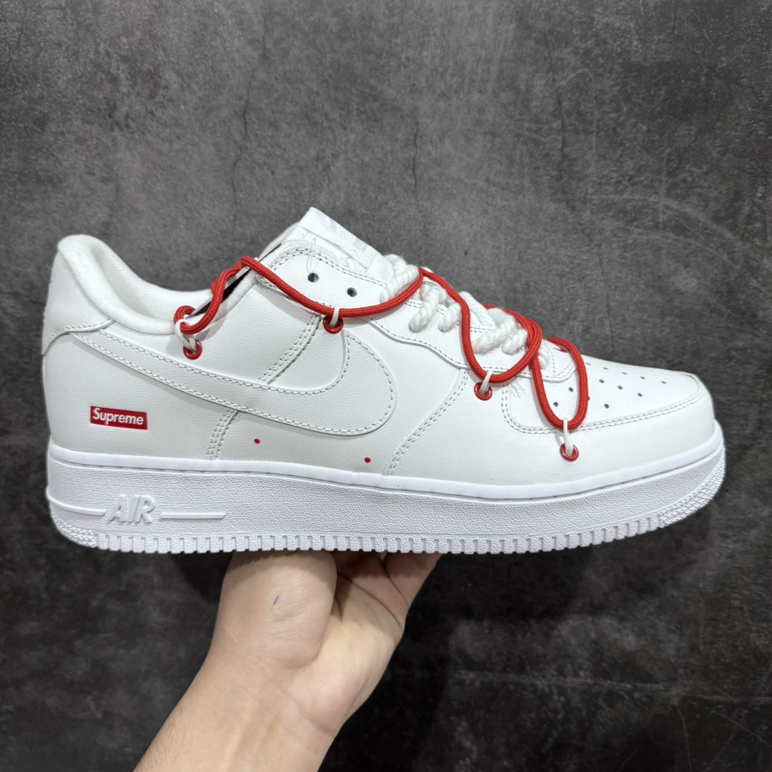 【外贸版】Supreme x Nk Air Force 1 Low 联名款 绑带空军一号低帮休闲板鞋货号：CU9225-101 尺码：36 36.5 37.5 38 38.5 39 40 40.5 41 42 42.5 43 44 44.5 45 46 47.5-莆田鞋批发中心