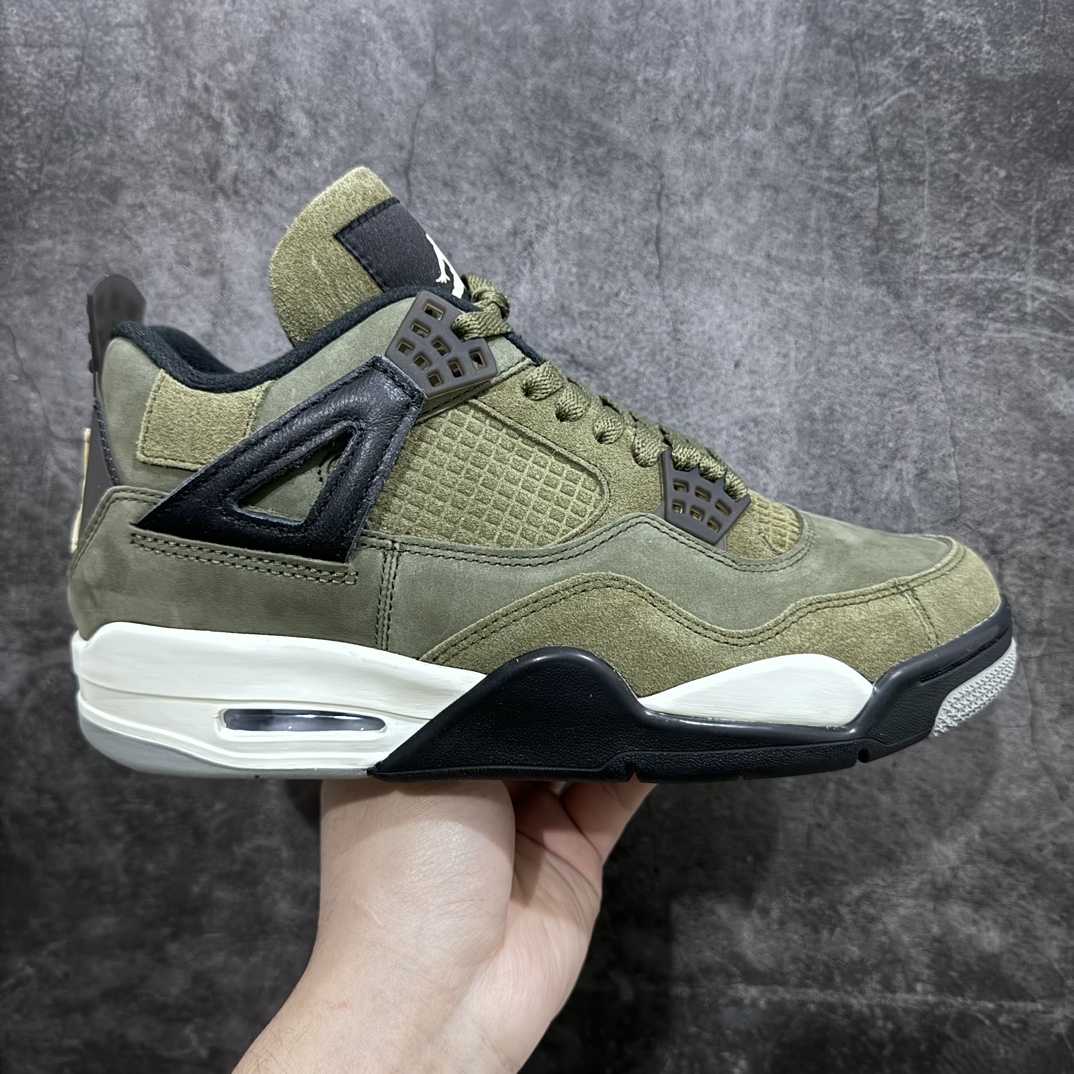 莞产AirJordan4“OliveCanvas”军绿色低帮防滑减震耐磨潮流复古篮球鞋男款货号FB992