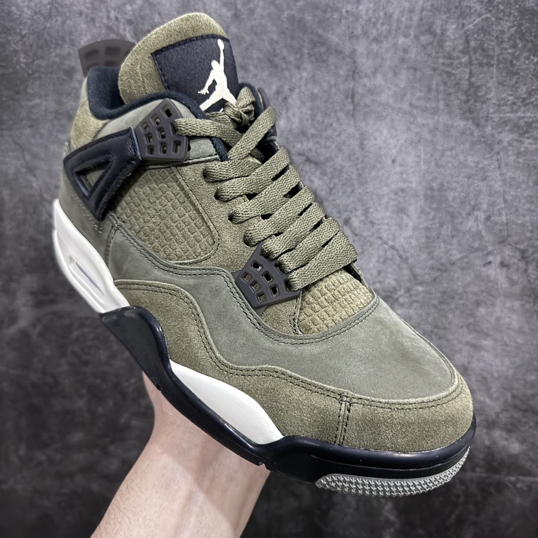 莞产AirJordan4“OliveCanvas”军绿色低帮防滑减震耐磨潮流复古篮球鞋男款货号FB992