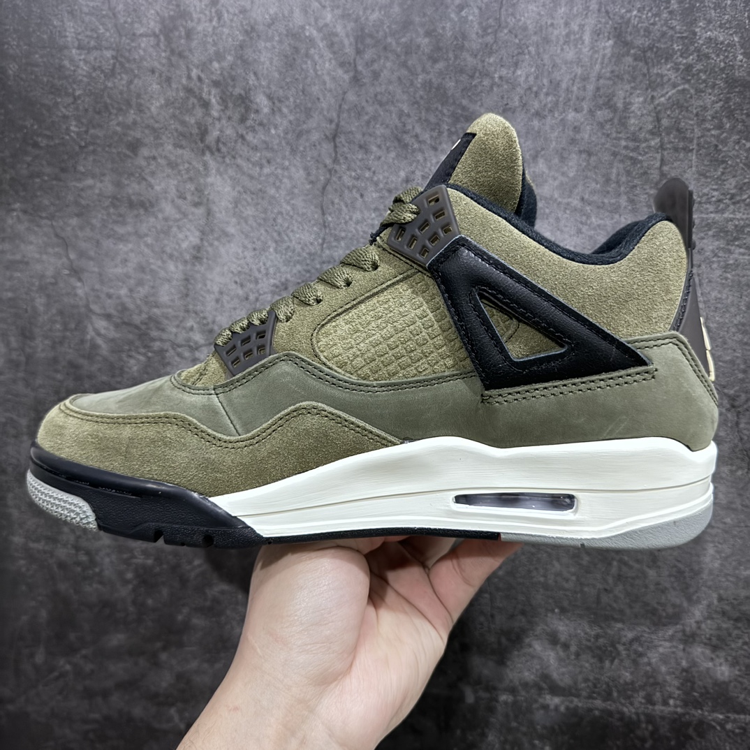 莞产AirJordan4“OliveCanvas”军绿色低帮防滑减震耐磨潮流复古篮球鞋男款货号FB992