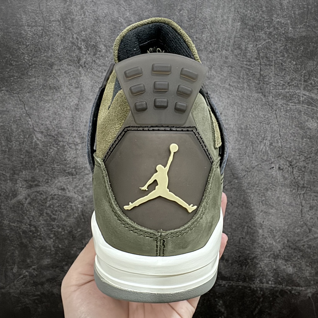 莞产AirJordan4“OliveCanvas”军绿色低帮防滑减震耐磨潮流复古篮球鞋男款货号FB992