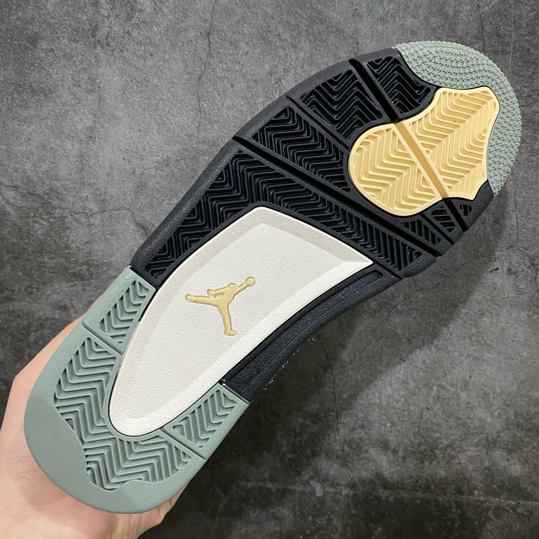 莞产AirJordan4“OliveCanvas”军绿色低帮防滑减震耐磨潮流复古篮球鞋男款货号FB992