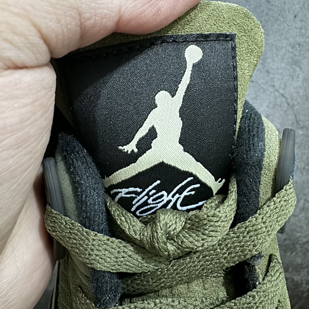 莞产AirJordan4“OliveCanvas”军绿色低帮防滑减震耐磨潮流复古篮球鞋男款货号FB992